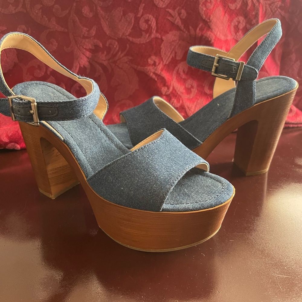 Denim Platform Heels